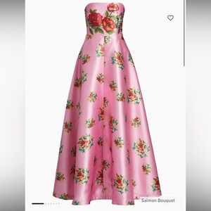 Audrey Floral Strapless Gown Anthropologie